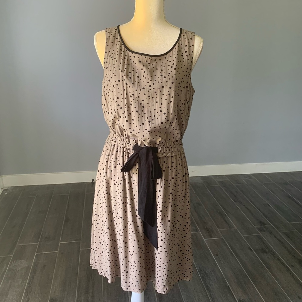 LOFT POLKA DOT CASUAL SLEEVELESS DRESS SIZE M